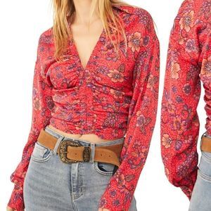 NWT Free People I Got You Print Crop Top size XS
